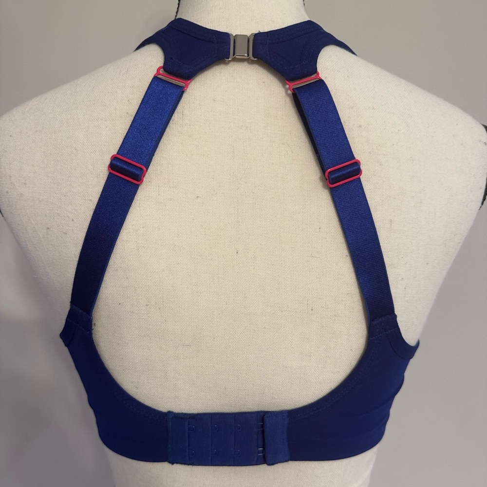 Panache Underwired Racerback High Impact Sport Bra Royal Blue Print 32E UK - Picture 3 of 9